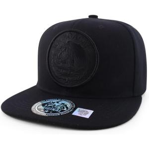 imageTrendy Apparel Shop Cities of Mexico Circular Logo Embroidered Flatbill Snapback Baseball CapMichoacan Black  Black