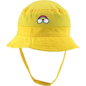 imageTrendy Apparel Shop Rainbow Embroidered Patch Infant Lightweight Bucket Hat with Chin StrapYellow