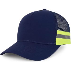 imageTrendy Apparel Shop Reflector HighVisibility Constructed Trucker CapNavy