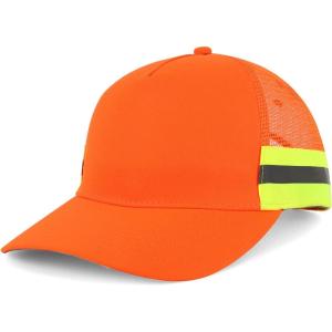imageTrendy Apparel Shop Reflector HighVisibility Constructed Trucker CapOrange
