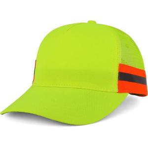 imageTrendy Apparel Shop Reflector HighVisibility Constructed Trucker CapYellow