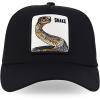 imageTrendy Apparel Shop 5 Panel Animal Design Square Embroidered Trucker CapBlack Black