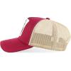 imageTrendy Apparel Shop 5 Panel Animal Design Square Embroidered Trucker CapBurgundy Khaki 4