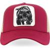 imageTrendy Apparel Shop 5 Panel Animal Design Square Embroidered Trucker CapBurgundy Khaki 4