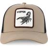 imageTrendy Apparel Shop 5 Panel Animal Design Square Embroidered Trucker CapKhaki Black 1