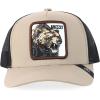 imageTrendy Apparel Shop 5 Panel Animal Design Square Embroidered Trucker CapKhaki Black 8