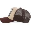 imageTrendy Apparel Shop 5 Panel Animal Design Square Embroidered Trucker CapKhaki Brown 4
