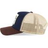 imageTrendy Apparel Shop 5 Panel Animal Design Square Embroidered Trucker CapNavy Khaki 5