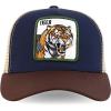 imageTrendy Apparel Shop 5 Panel Animal Design Square Embroidered Trucker CapNavy Khaki 5