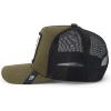 imageTrendy Apparel Shop 5 Panel Animal Design Square Embroidered Trucker CapOlive Black 8