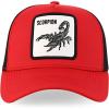 imageTrendy Apparel Shop 5 Panel Animal Design Square Embroidered Trucker CapRed Black 1