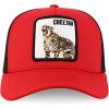 imageTrendy Apparel Shop 5 Panel Animal Design Square Embroidered Trucker CapRed Black 2