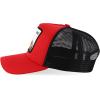 imageTrendy Apparel Shop 5 Panel Animal Design Square Embroidered Trucker CapRed Black