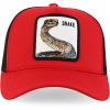 imageTrendy Apparel Shop 5 Panel Animal Design Square Embroidered Trucker CapRed Black