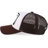 imageTrendy Apparel Shop 5 Panel Animal Design Square Embroidered Trucker CapWhite Brown