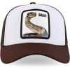 imageTrendy Apparel Shop 5 Panel Animal Design Square Embroidered Trucker CapWhite Brown