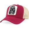 imageTrendy Apparel Shop 5 Panel Animal Design Square Embroidered Trucker CapBurgundy Khaki 4