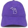 imageTrendy Apparel Shop Michigan State Outline State Embroidered Cotton Dad HatPurple