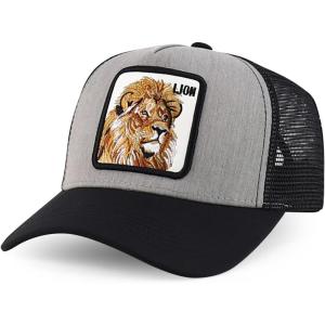 imageTrendy Apparel Shop 5 Panel Animal Design Square Embroidered Trucker CapHgrey Black 6