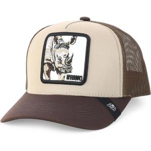 imageTrendy Apparel Shop 5 Panel Animal Design Square Embroidered Trucker CapKhaki Brown 7