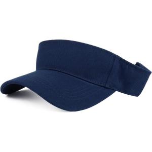 imageTrendy Apparel Shop XXL Oversize Solid Cotton Adjustable Sun VisorNavy