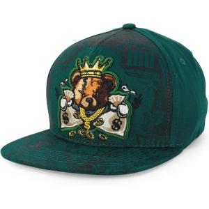 imageTrendy Apparel Shop Bear Embroidered Flat Bill Snapback CapDark Green Dark Green 7