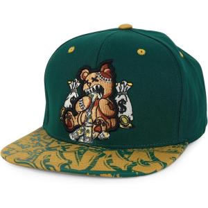 imageTrendy Apparel Shop Bear Embroidered Flat Bill Snapback CapDark Green Timber 8