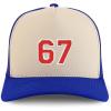 imageTrendy Apparel Shop Number 67 Varsity Font Embroidered 5 Panel Structured Snapback CapStone Royal