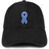 imageTrendy Apparel Shop Prostate Cancer Awareness Light Blue Ribbon Patch Low Profile Soft Cotton Baseball CapBlack