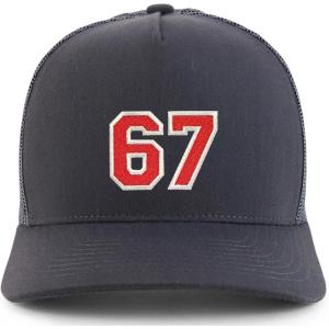 imageTrendy Apparel Shop Number 67 Varsity Font Embroidered 5 Panel Structured Snapback CapCharcoal