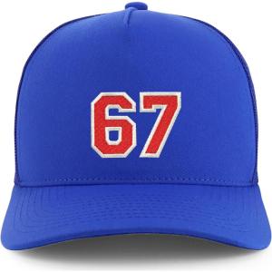 imageTrendy Apparel Shop Number 67 Varsity Font Embroidered 5 Panel Structured Snapback CapRoyal