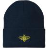 imageTrendy Apparel Shop Bee Embroidered Winter Long Cuff BeanieNavy