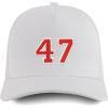 imageTrendy Apparel Shop Number 47 Varsity Font Embroidered 5 Panel Structured Snapback CapWhite