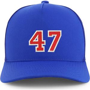 imageTrendy Apparel Shop Number 47 Varsity Font Embroidered 5 Panel Structured Snapback CapRoyal