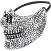 imageTrendy Apparel Shop Bling Rhinestone Skull Half Mask Costume Accessory  Silver