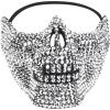 imageTrendy Apparel Shop Bling Rhinestone Skull Half Mask Costume Accessory  Silver