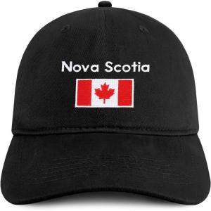 imageTrendy Apparel Shop Nova Scotia with Canadian Flag Embroidered Cotton Low Profile Dad HatBlack