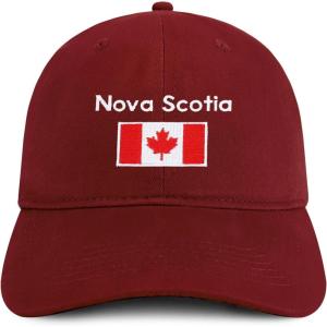 imageTrendy Apparel Shop Nova Scotia with Canadian Flag Embroidered Cotton Low Profile Dad HatMaroon