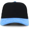 imageTrendy Apparel Shop 5 Panel Cotton and Suede Combo Snapback Baseball CapBlack Blue