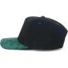 imageTrendy Apparel Shop 5 Panel Cotton and Suede Combo Snapback Baseball CapBlack Dark Green