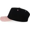 imageTrendy Apparel Shop 5 Panel Cotton and Suede Combo Snapback Baseball CapBlack Dark Pink