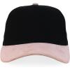 imageTrendy Apparel Shop 5 Panel Cotton and Suede Combo Snapback Baseball CapBlack Dark Pink