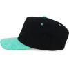 imageTrendy Apparel Shop 5 Panel Cotton and Suede Combo Snapback Baseball CapBlack Green