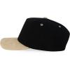 imageTrendy Apparel Shop 5 Panel Cotton and Suede Combo Snapback Baseball CapBlack Khaki