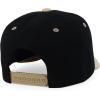 imageTrendy Apparel Shop 5 Panel Cotton and Suede Combo Snapback Baseball CapBlack Khaki