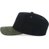 imageTrendy Apparel Shop 5 Panel Cotton and Suede Combo Snapback Baseball CapBlack Olive