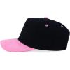 imageTrendy Apparel Shop 5 Panel Cotton and Suede Combo Snapback Baseball CapBlack Pink