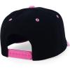 imageTrendy Apparel Shop 5 Panel Cotton and Suede Combo Snapback Baseball CapBlack Pink