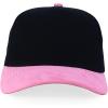 imageTrendy Apparel Shop 5 Panel Cotton and Suede Combo Snapback Baseball CapBlack Pink