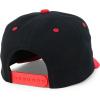 imageTrendy Apparel Shop 5 Panel Cotton and Suede Combo Snapback Baseball CapBlack Red